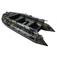 Гладиатор D400AL FB КМФ (Professional) с фальшбортом, алюминиевым полом, килевая - моторная надувная лодка ПВХ