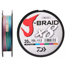 Леска плетеная Daiwa J-Braid X8 300м 0,42мм (46,5кг) мультиколор
