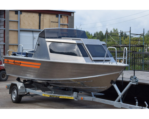 Wellboat-53 рубка - алюминиевая моторная лодка