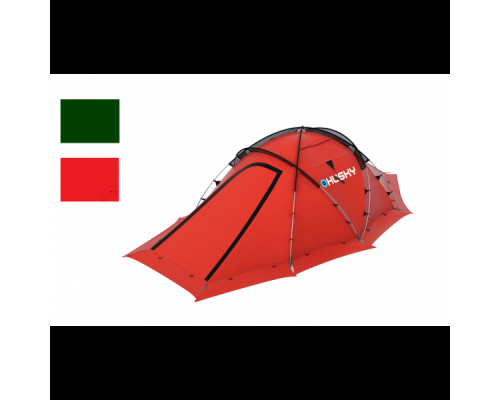 Палатка HUSKY FIGHTER 3-4, красный/темно-зеленый