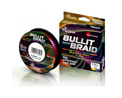 Шнур плетёный ALLVEGA Bullit Braid MULTICOLOR 150м